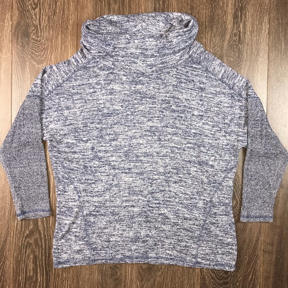 Harmony & Balance Womens Blissful Heather Blue & Gray Cowl Neck Sweatshirt Sz 1X - Picture 4 of 6